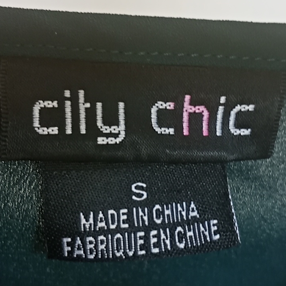 City chic green blouse with zipper size S/16 - Picture 7 of 7